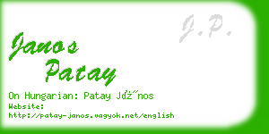 janos patay business card